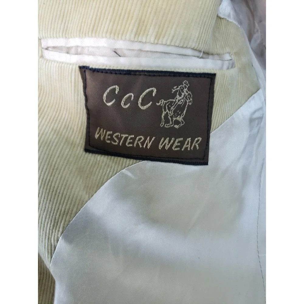 CCC Western Wear Men's Tan Corduroy Jacket Coat size L 42 Made in Poland X48